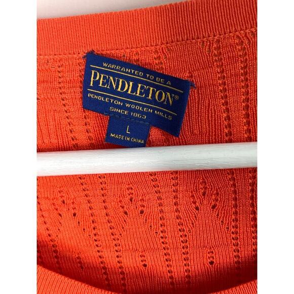 Pendleton Long Sleeve Button Front Knit Cardigan Sweater Orange Women's Size L - Picture 4 of 9
